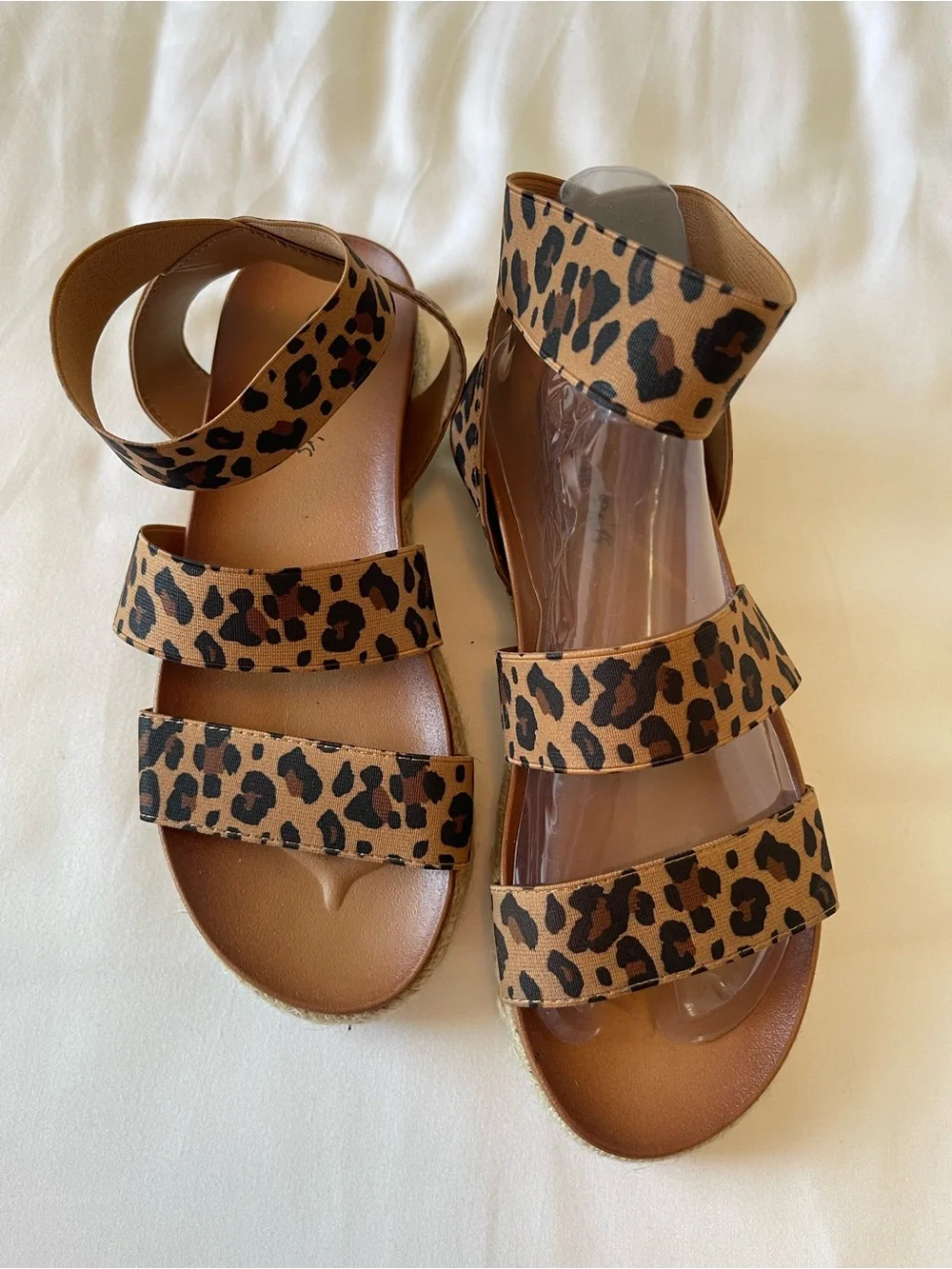 Dream Pairs Leopard Print Ankle-Strap Espadrille Wedges - Brown Black